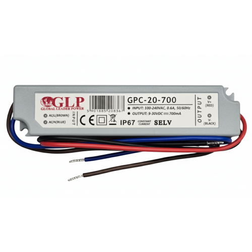 Driver prądowy GPC-20-700 700mA/9-30V, CC,PFC, IP67 plastic